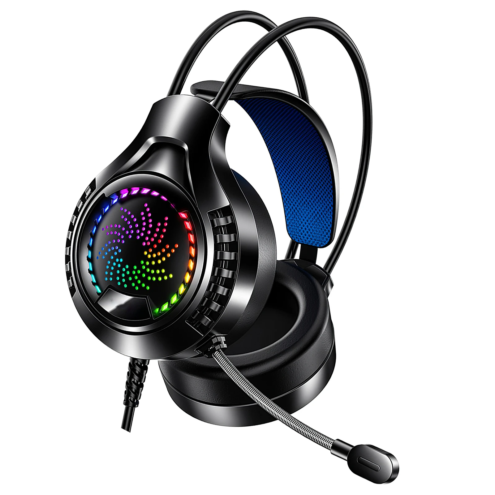 Игровая гарнитура 7 1 Виртуальная USB Проводная RGB светильник Игровые наушники с