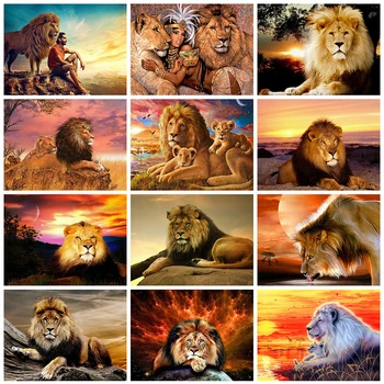 

Evershine 5D DIY Diamond Embroidery Lions Cross Stitch Animals Diamond Painting Full Square Mosaic Crafts Kit Home Decor