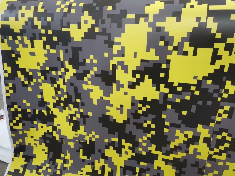 Digital Black Gray Yellow Vinyl Wrap Sticker-4