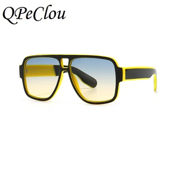 

QPeClou 2020 New Vintage Oversized Square Sunglasses Women Brand Designer Fashion Luxury Modern Sun Glasses Men Driving Shades