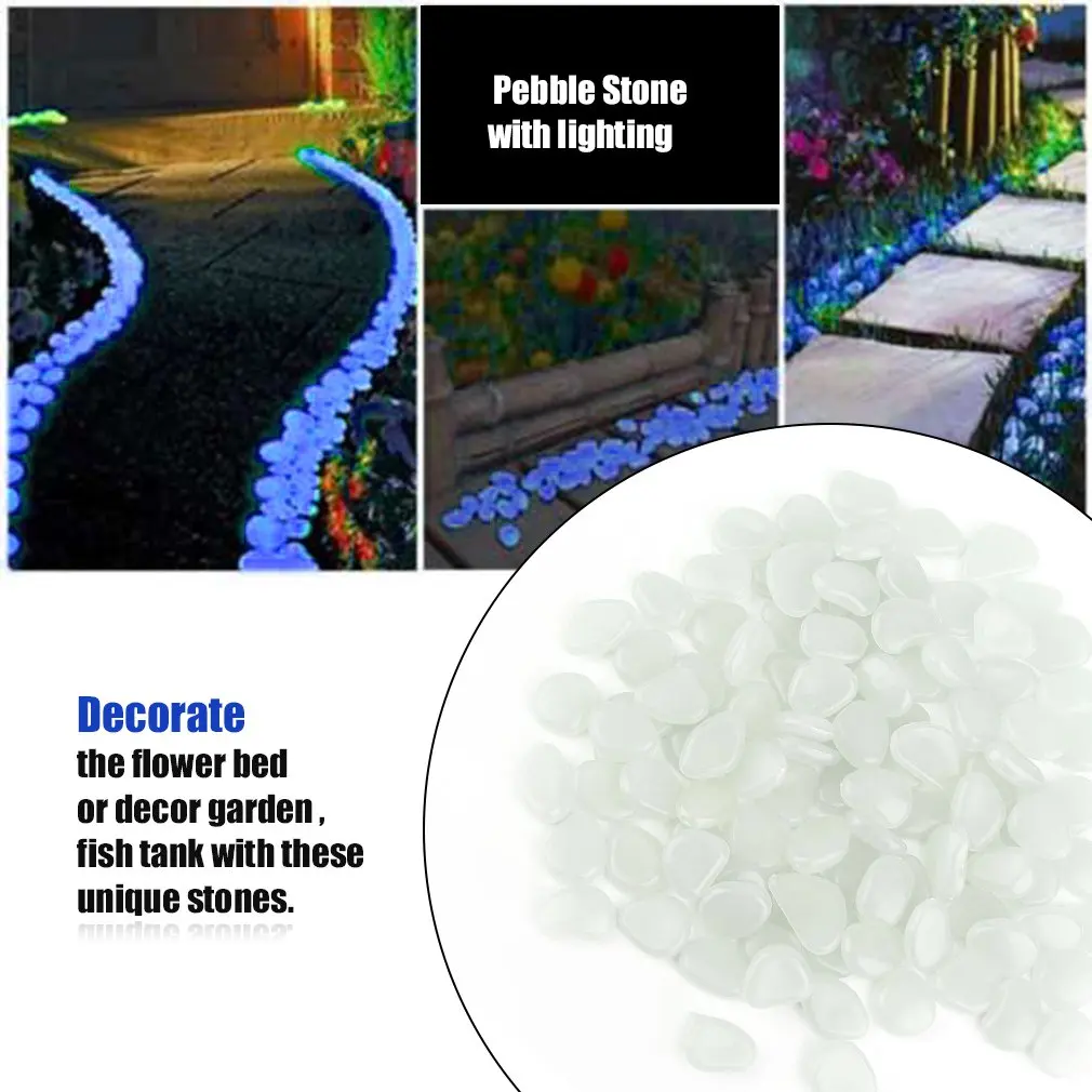 100 шт. светящийся светильник излучающий искусственный камешек камень для