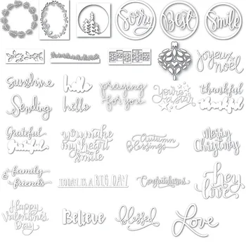 

English Words "Hey Love" "Believe" "Blessed" Metal Cutting Dies For Scrapbooking Craft Die Cut Card Making Embossing Stencil