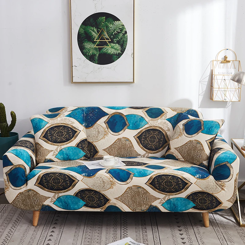 Геометрический напечатанный Чехол для дивана спандекс стрейч чехлов все включено секционный диван полотенце один/два/три/четыре-местный 1 шт - Цвет: color04