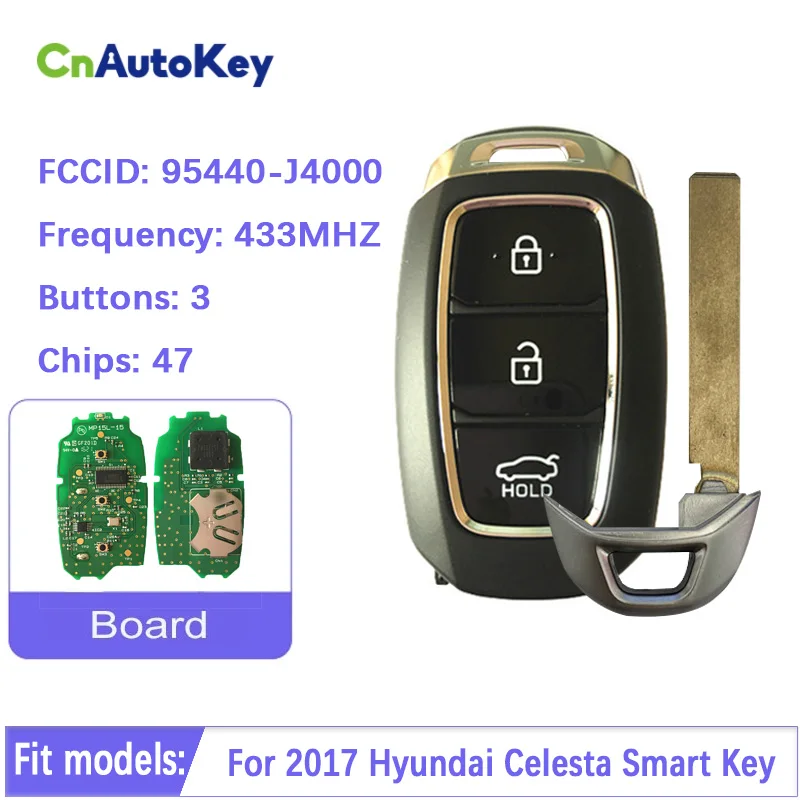 Cn020089 Per Hyundai 2017 Smart Remote Car Key Control Fob 433Mhz Con 47 Chip 95440-J4000