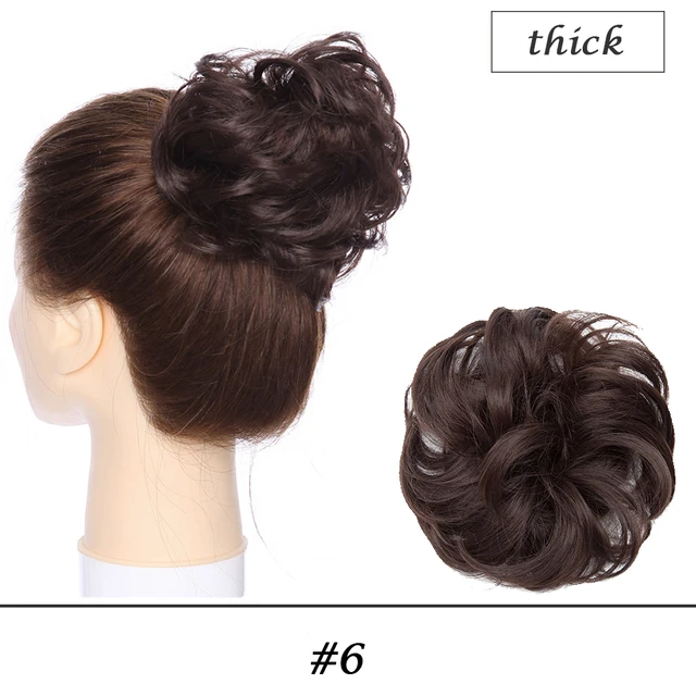 HAIRRO 80g Straight Donut Chignon Hairpieces Synthetic Ombre Elastic Updo Chignon Fluffy Messy Scrunchies Hair Bun For Women 6-38g