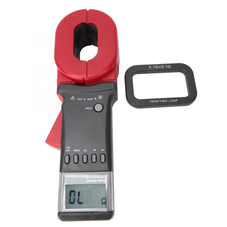 Digital Handheld Resistance Tester EM480D Portable High Sensitivity Digital Earth Grounding Resistance Tester Electrical Meter with LCD Backlight