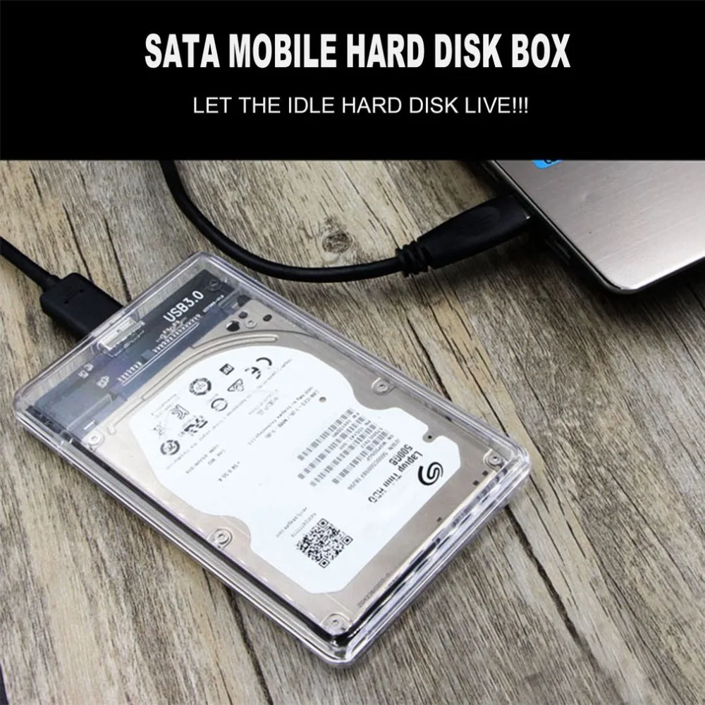 Прозрачный SSD твердотельный ноутбук SATA, серийный выпуск USB 3,0 высокоскоростной мобильный жесткий диск коробка USB в SATA последовательный порт