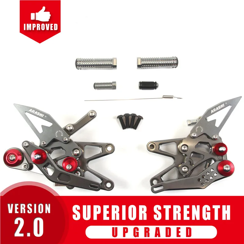 ARASHI CNC Регулируемые подножки для TRIUMPH DAYTONA 675 675R 2013- подножки Rider Rearset алюминий золото - Цвет: Gray