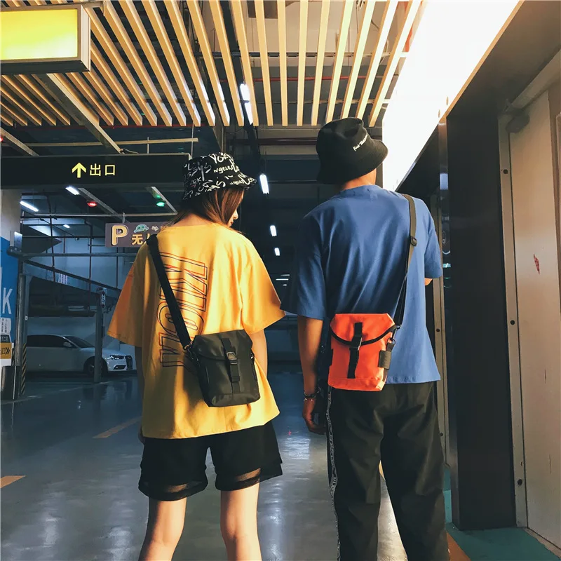 

Small Canvas Chest Pack for Men Women Crossbody Bags Hip Hop Streetwear Bag Multifunction Mini Belt Waist Chest Bag