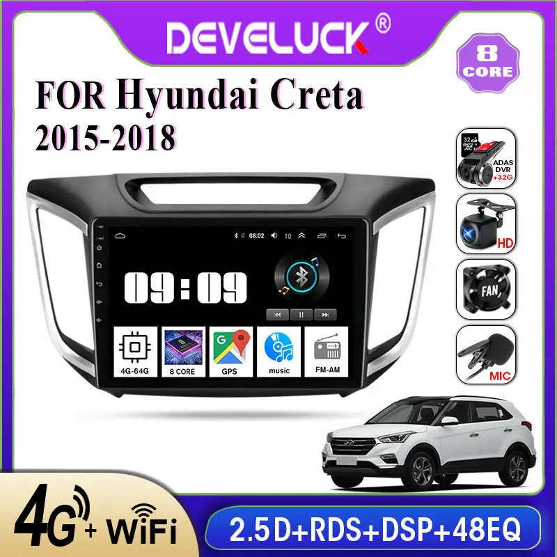 

Android 9.0 2din Car Radio Multimedia video Player Navigation GPS IPS For hyundai Creta ix25 2015 2016 2017 2018 8 core No 2 din