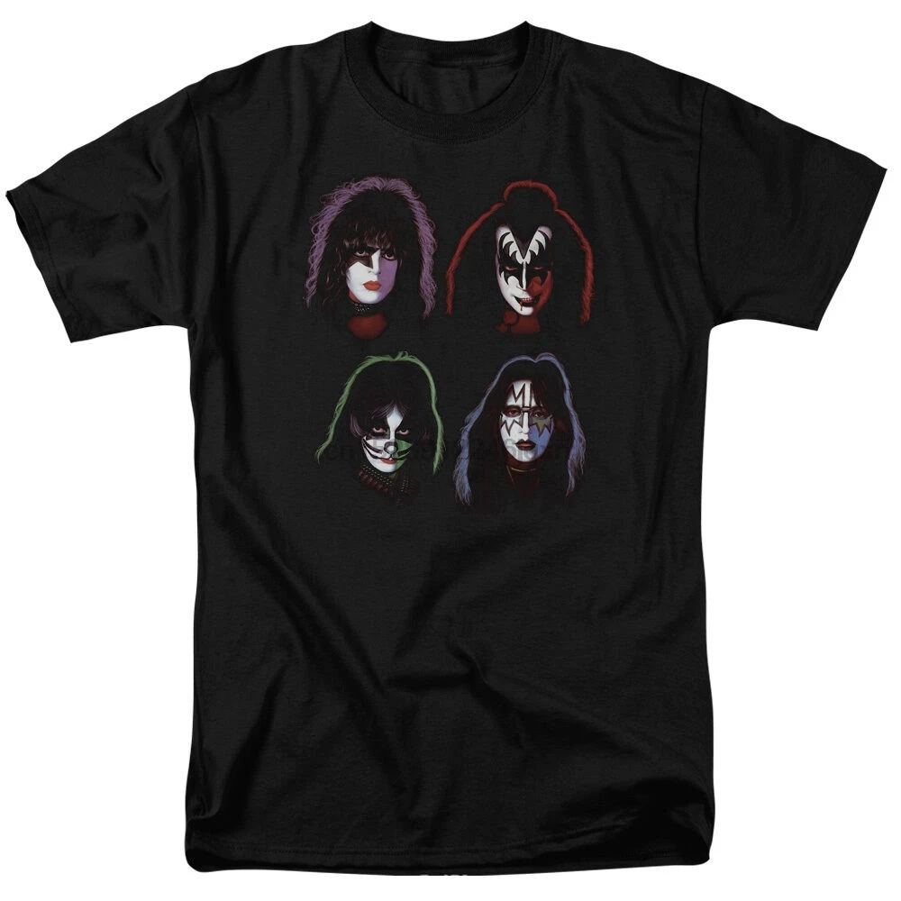 KISS Rock Band SOLO HEADS Лицензированная взрослая футболка хлопковая классная всех