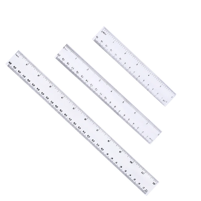 15cm 20cm 30cm Straight Ruler Transparent Plastic Ruler Drawing Tool Desk  Accessories Student Stationery School Office Supplies