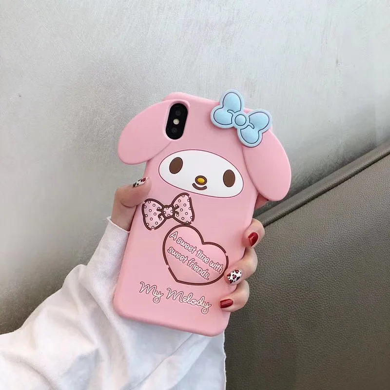 Cute cartoon 3D pink rabbit phone case for iPhone 11 pro max soft silicone case for iPhone 6 6s 7 8 Plus X XR XS Max Funda