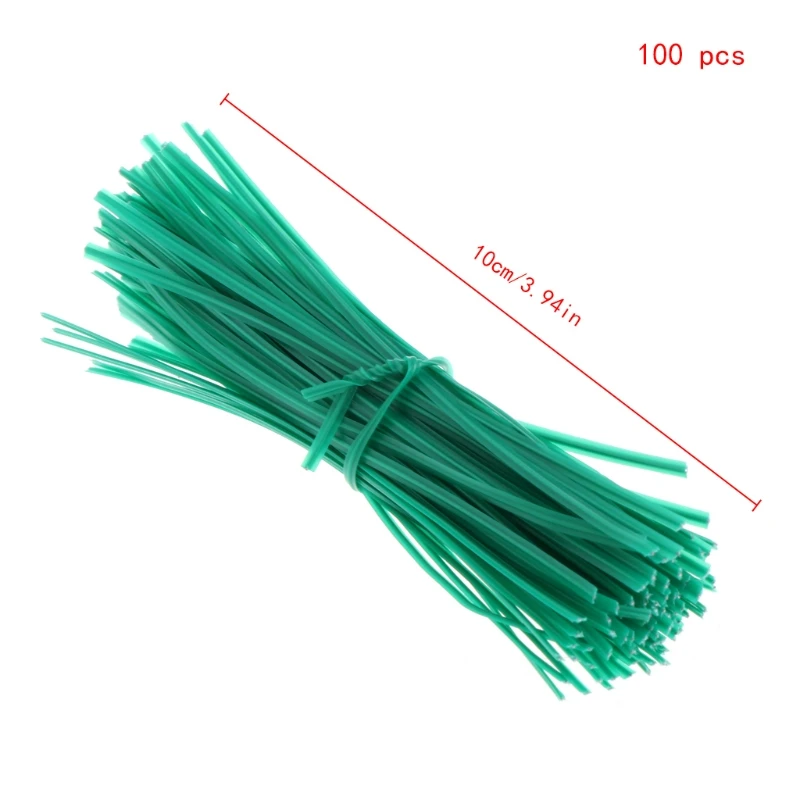 100 Pcs Garden Coated Twist Wire String Tie Plant Support Plastic Strap Cables E65B