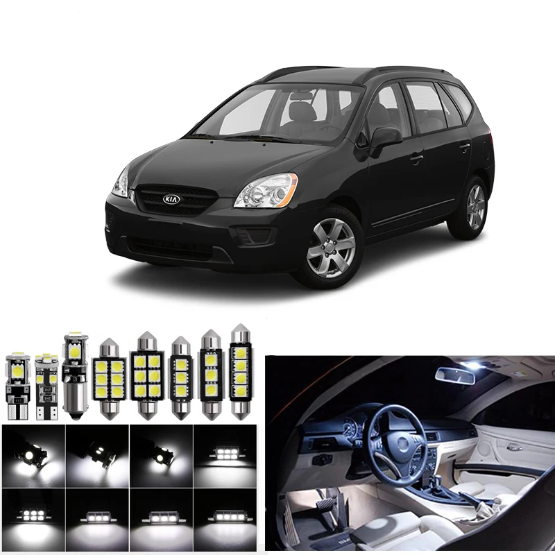 

8pcs/lot No error Car LED Light Interior Kit For Kia Rondo 2007 - 2010 Map Dome Trunk License Plate Light Lamp Bulbs Car Styling