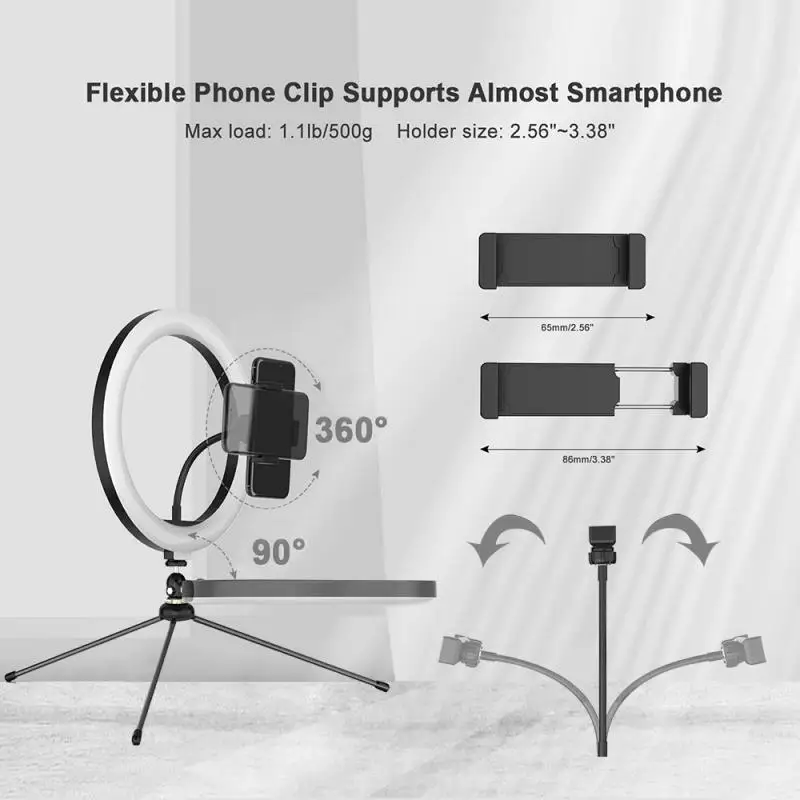 새로운 멀티 표준 아크 링 라이트 다기능 LED 채우기 라이트 USB Dimmable 흑백 링 플래시 원격 제어