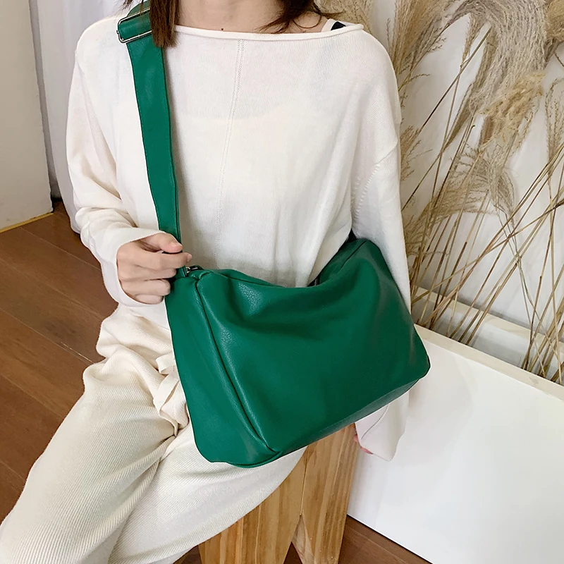 

Solid Color PU Leather Crossbody Bags For Women 2019 Lady Shoulder Messenger Bag Brand Designer Handbags