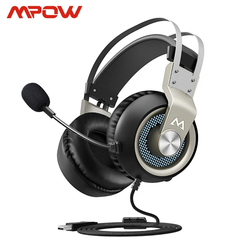 Проводные Игровые наушники Mpow EG3 кабель 2 м/7 фута микрофон 360 градусов игровая