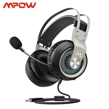 

Mpow EG3 Wired Gaming Headphones 2.2m/7.2ft Cable 360 Degree Microphone Game Headset USB 7.1 Surround Sound For PS4 Mac Computer
