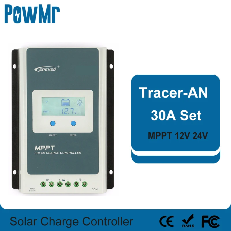 US $91.12 EPever MPPT 30A Solar Charge Controller 12V 24V Auto BackLight LCD Solar Panel Regulator for Solar Power System Tracer3210AN