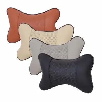 

Leather Hole-digging Headrest Pillow Car Headrest Supplies Neck Auto Safety Pillow Car Seat Covers Pillow Headrest