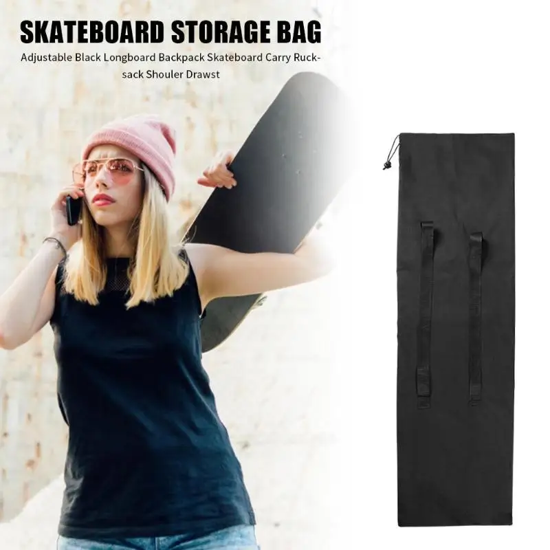 Открытый Портативный Скейтборд сумка для переноски черный рюкзак с кулиской спортивной роликовая доска крышка