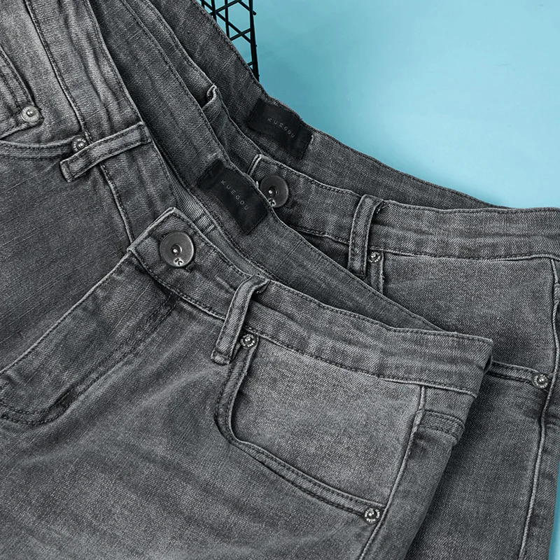 KUEGOU 2022 Cotton Men's Jeans Short 