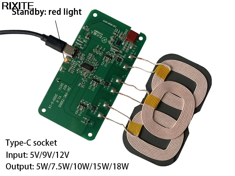 15W/18W 12V 5V 2A Wireless Charger Fast Charging Transmitter Module circuit board 5W/10W/15W + coil FOR CAR iPhone HUAWEI