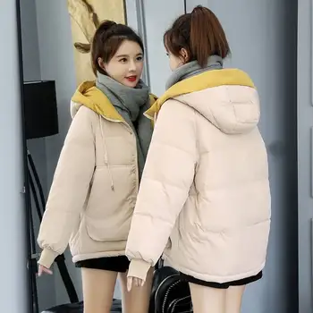 

2019 Jacket Women Winter Fashion Warm Thick Solid Short Style Cotton padded Parkas Coat Hooded colorful Padded