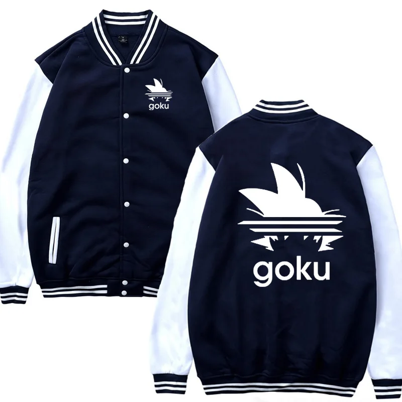 

Anime Dragon Ball Fashion Baseball Jacket Super Saiyan Dragonball Son Goku Fleece Slim Fit Jacket Casual Harajuku HipHop Sweats