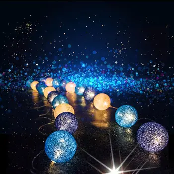 

Cotton Balls Light Chain Christmas Decorations For Home Outdoor String Lights Garland LED Ball Brilliant Chanukah Salon New Year