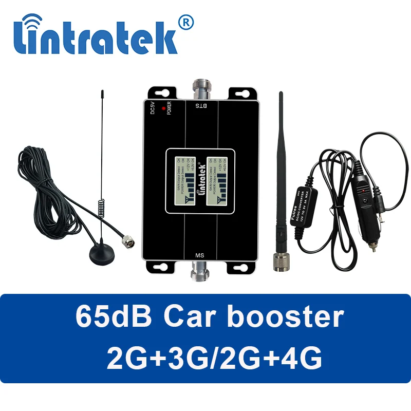 

Lintratek 2G 4G Dual Booster 900Mhz UMTS 2100Mhz LTE 1800Mhz Mobile Signal Repeater Cellular Amplifier For Car Or RV