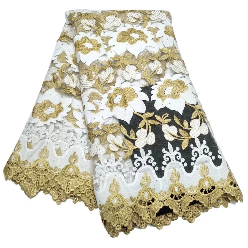

African Tulle Lace Fabric 5 Yards 2022 Nigerian French Lace Fabric High Quality For Diy Dress Wedding Sewing