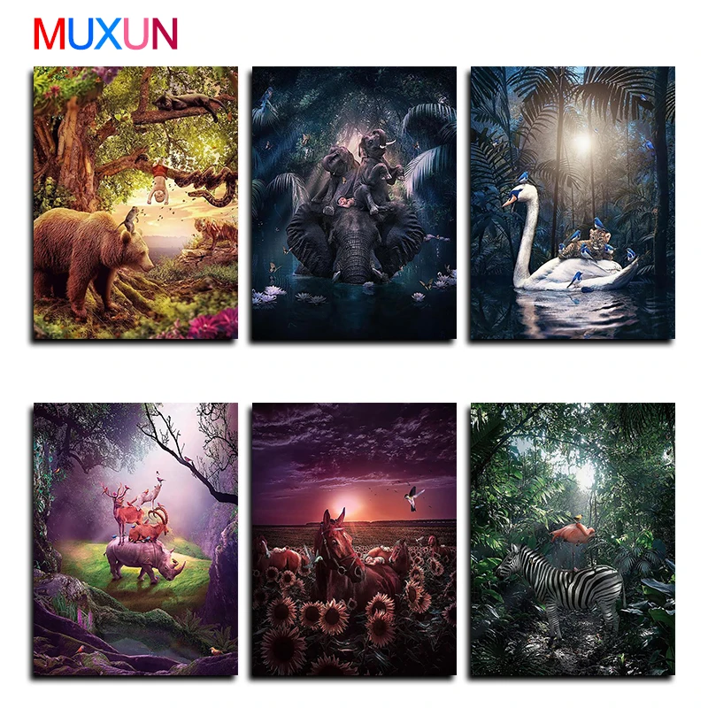 

Full Drill 5D Diamond Painting Landscape New 3D Diamond Embroidery Animal Diamond Mosaic Home Decoration Diamond Art Gift Lx239