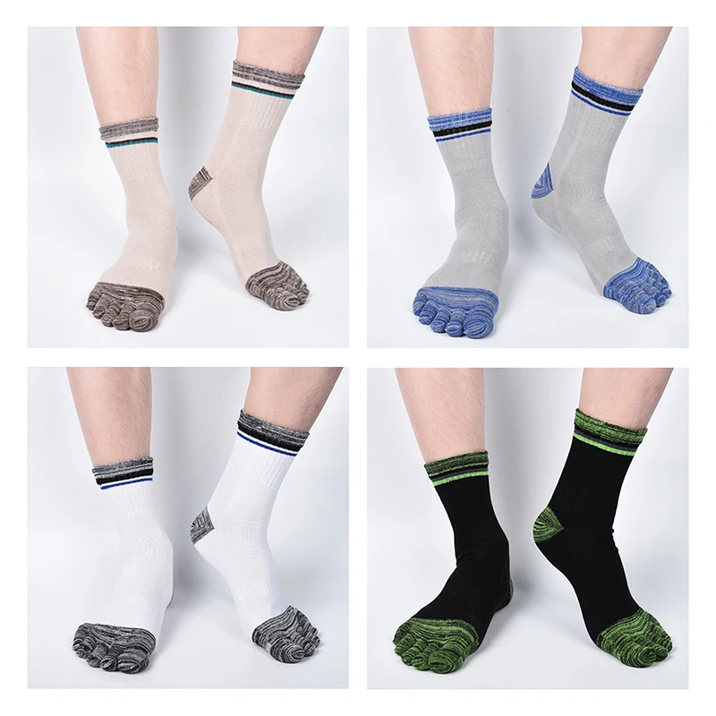 Soumit 4 Pairs Men's Socks Cotton Five Toes&Fingers Stocking Meias Spring Winter Socks Toes Separation Color Matching Insole Soumit 4 Pairs Men's Socks Cotton Five Toes&Fingers Stocking Meias Spring Winter Socks Toes Separation Color Matching Insole