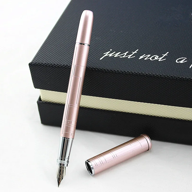 Высокое качество, розовая перьевая ручка Iraurita, роскошная ручка, сумка, полностью металлические чернильные ручки, канцелярские принадлежности, подарок для офиса и школы, набор, коробка