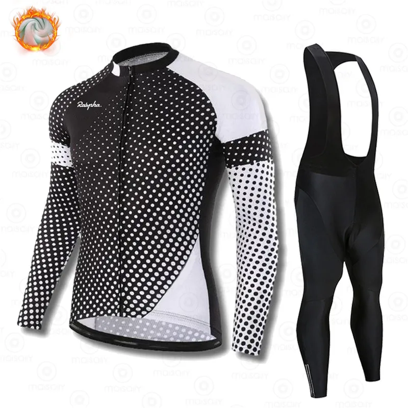 

Ralvpha 2020 New Winter Warm Jersey Cycling Suit Bib Suit Ropa Ciclismo Lnvierno Road Cycling Sweatshirt Triathlon Tights Kit