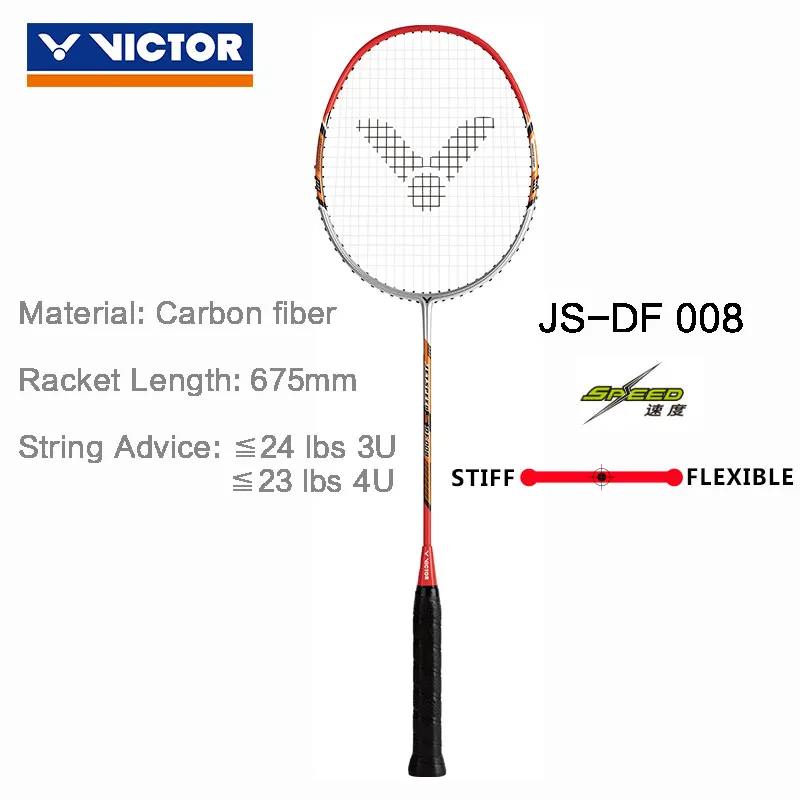 JS-DF 008 4U VICTOR оригинальная ракетка для бадминтона JetSpeed серии attack& defense Высококачественная углеродная ракетка JS-DF 008 009 - Цвет: JS-DF 008 4U