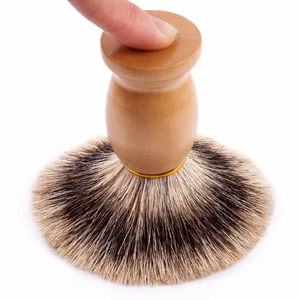 Qshave человек чисто барсук волос Razor помазок 100% для безопасности прямой классический безопасности бритвы это 10,3 см x 4,9 см коричневый дерево