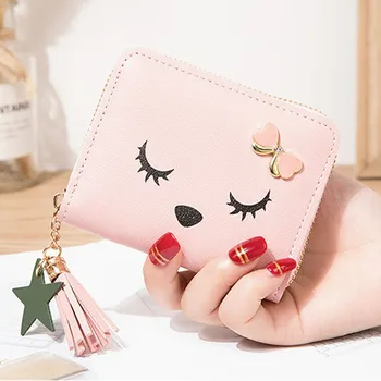 

Women’s Outdoor Trend Solid Fringed Leather Card Wallet Bags Bag wallets cartera mujer portfel damski monederos para mujer