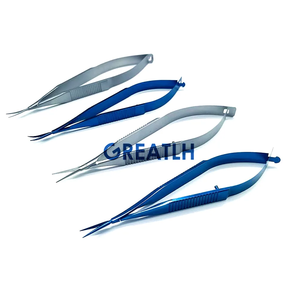 

Titanium Ophthalmic Micro scissors 12.5cm Capsule membrane Scissors Ophthalmic scissors microsurgery instrument