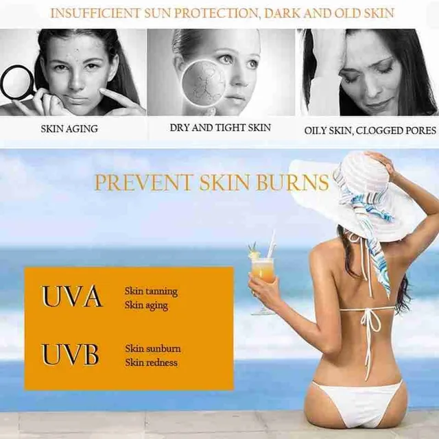 SPF 50 Sunscreen Cream Waterproof Vitamin C Oil Control 50g Sunblock Protection Face Care Whitening Sunscreen