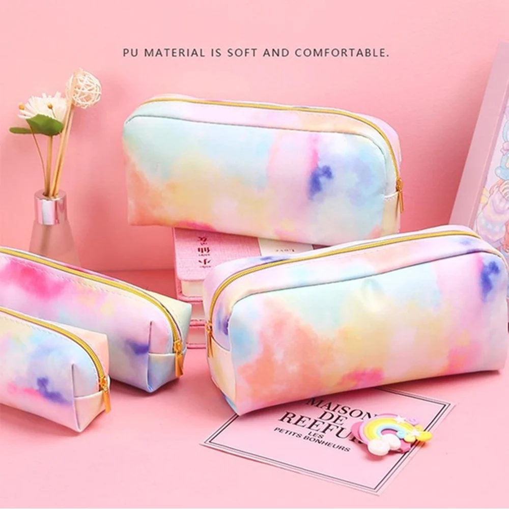 1Pcs New Fashion Travel Women Cosmetic Bag Large Small Organizer PU Colourful Beauty Makeup Bags Pouch Student Pencil Bag Case