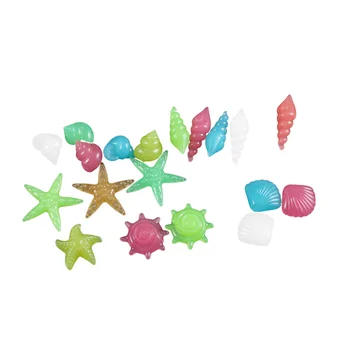 

60pcs Colorful Pebble Conch Shell Glow Stones in the Dark for Aquarium Fish Tank (Mixed Color)