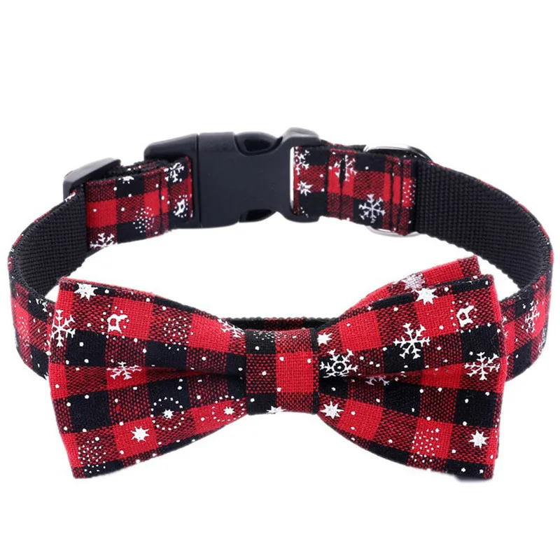 

Christmas Collar Xmas Dog Cat Puppy Bow Tie Necktie Collar Bowtie Pet Accessories Adjustable Bowknot Tie-Collar Pet Dog Necklace
