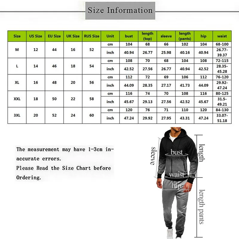 Men Casual 2 Pieces Sport Sets Autumn Zipper Hoodies+ Pencil Jogger Sportswear Sets Drawstring Sweatpants Sets Tracksuit