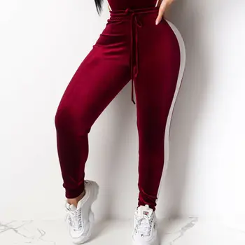 

Women Autumn Casual High Waist Long Pants Ladies Spring Fitness Stretch Drawstring Trousers