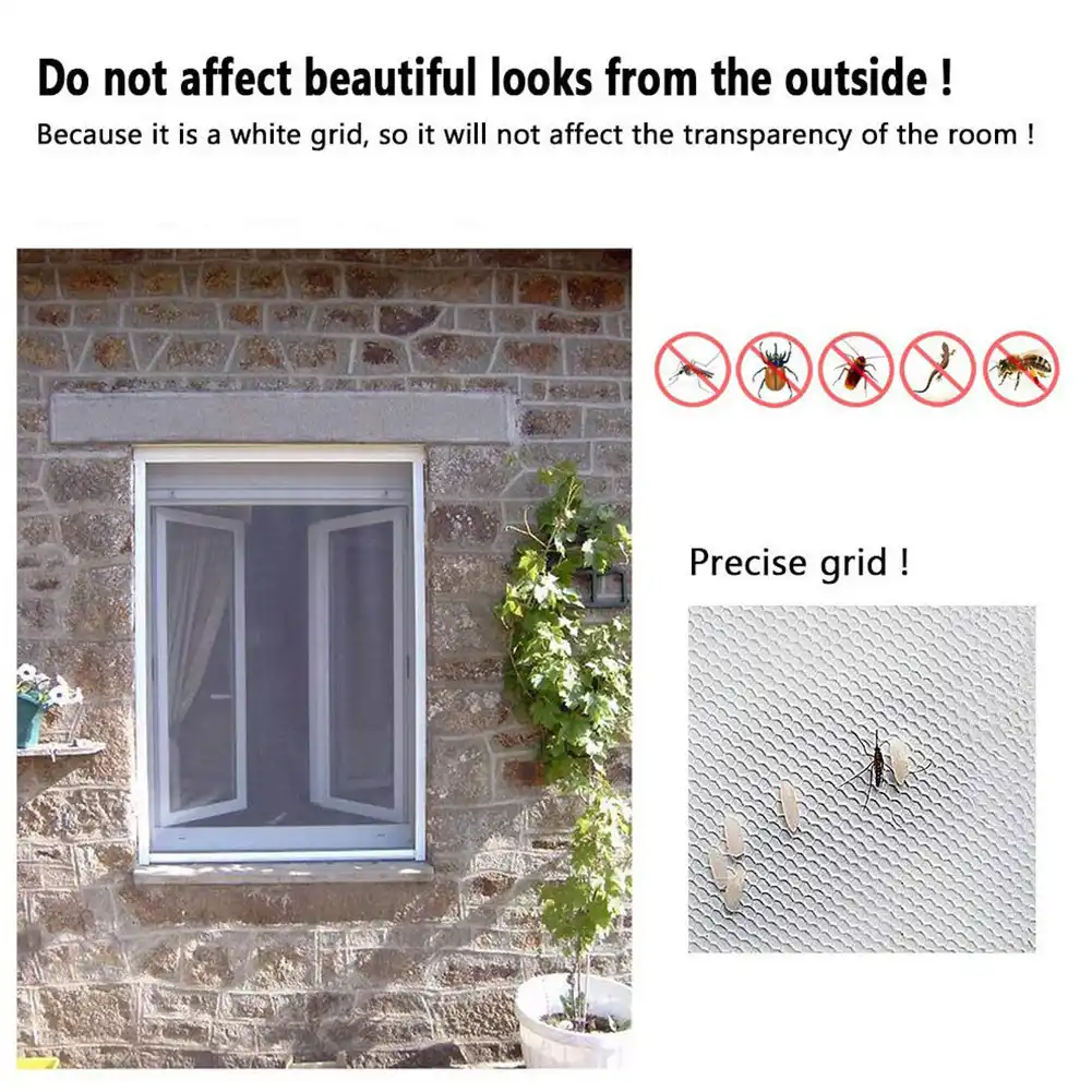 3pcs Diy Indoor Invisible Transparent Window Insects Mesh Screen