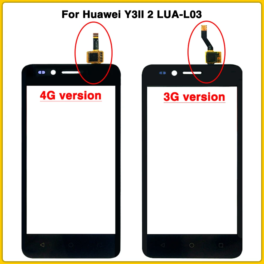 

New Y3 II TouchScreen For Huawei Y3II 2 LUA-L03 LUA-L21 LUA-L23 Touch Screen Panel Digitizer Sensor Front Glass Lens