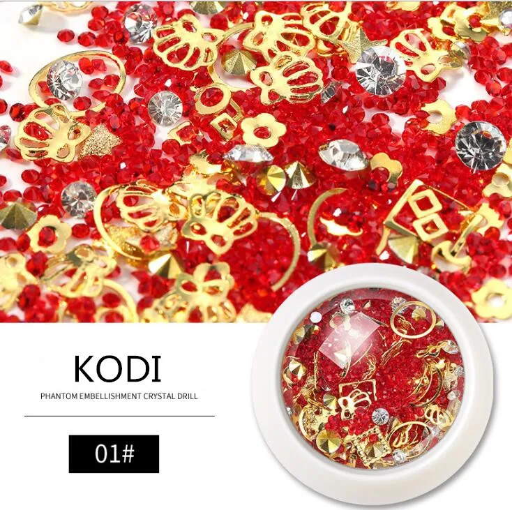 KZS006 kodi разноцветные Стразы для ногтей 3D хрустальные камни для украшения ногтей Diy Дизайн Маникюр бриллианты - Цвет: 01